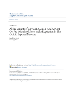 Allelic Variants of OPRM1, COMT And ABCB1 On Pre