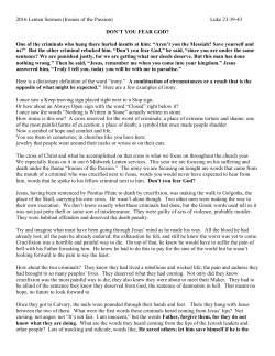 2016 Lenten Sermon (Ironies of the Passion) Luke 23:39
