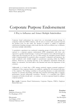 Corporate Purpose Endorsement - Stockholm School of Economics