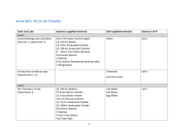 BIOL 1011K Lab checklist