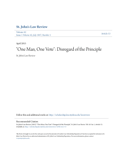 "One Man, One Vote": Disregard of the Principle