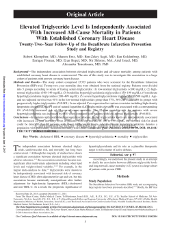 Elevated Triglyceride Level Is Independently Associated With