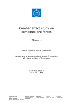 Camber effect study on combined tire forces