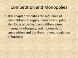 Competition and Monopolies