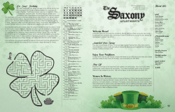 The Saxony March Newsletter