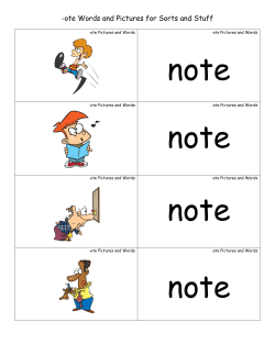 -ote Words and Pictures for Sorts and Stuff