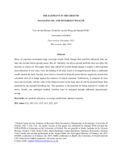THE ELEPHANT IN THE GROUND: MANAGING OIL AND
