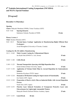 6th Tsukuba International Coating Symposium (TICS2014) and