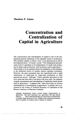 Concentration and Centralization of Capital in Agriculture