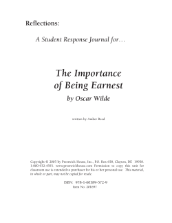 The Importance of Being Earnest