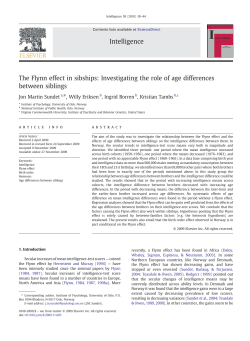 The Flynn effect in sibships: Investigating the role of age differences