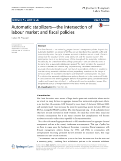 Automatic stabilizers&mdash;the intersection of labour market and fiscal