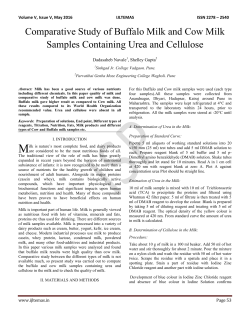 Comparative Study of Buffalo Milk and Cow Milk