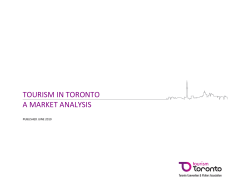 tourism in toronto a market analysis