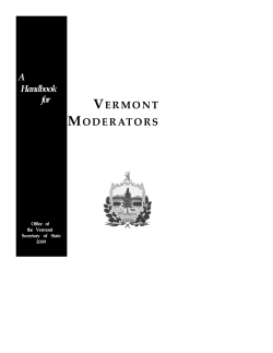 moderator guide 2009.qxp - Vermont Secretary of State