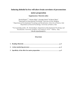 Inducing disbelief in free will alters brain correlates of preconscious