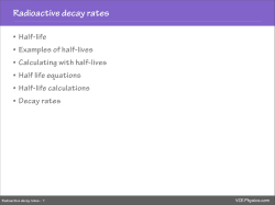 Radioactive decay rates