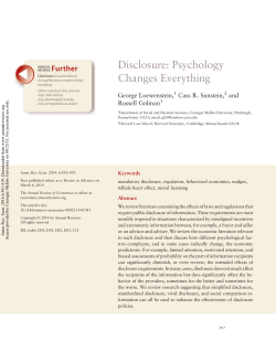 Disclosure: Psychology Changes Everything