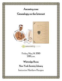 Ancestry.com: Genealogy on the Internet