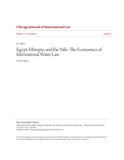 Egypt, Ethiopia, and the Nile: The Economics of