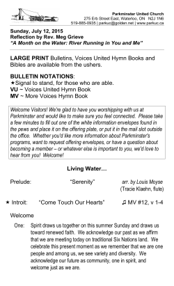 LARGE PRINT Bulletins, Voices United Hymn Books and Bibles are