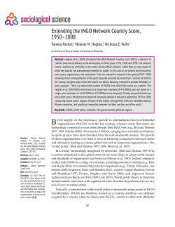 Extending the INGO Network Country Score, 1950&ndash;2008