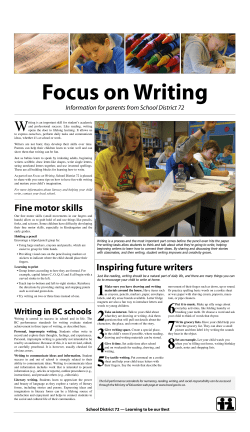 Focus on Writing - School District 72