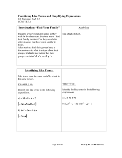 Combining Like Terms