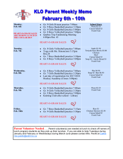 Parent Weekly Memo Feb. 6th - KLO Middle School