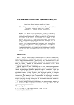 A Hybrid Mood Classification Approach for Blog Text