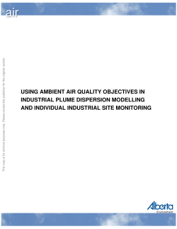 Using Ambient Air Quality Objectives in Industrial Plume Dispersion
