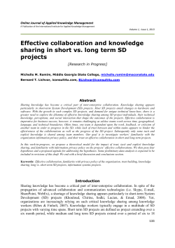 Effective collaboration and knowledge sharing in short vs. long term
