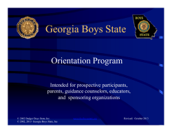Orientation - Department of Georgia Boys State