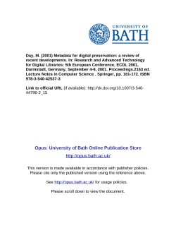 Metadata for Digital Preservation: A Review of Recent Developments