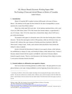 The Fronting of Noun and Adverb Phrases in