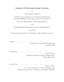 Analysis of Heteroazeotropic Systems