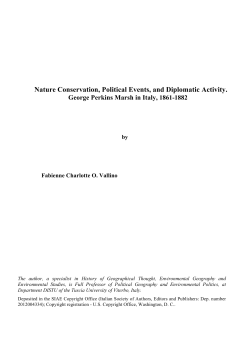 Nature Conservation, Political Events, and Diplomatic Activity.