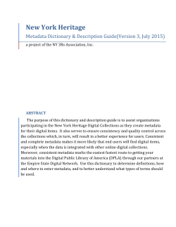 NYH Metadata Dictionary