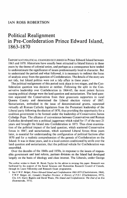 Political Realignment in Pre-Confederation Prince Edward Island