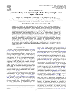 Chemical weathering in the Upper Huang He (Yellow River