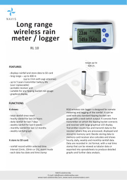 Long range wireless rain meter / logger