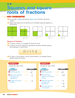 2-F Squares and square roots of fractions