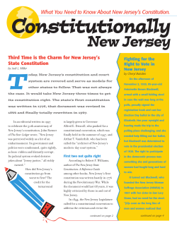 Third Time is the Charm for New Jersey`s State Constitution