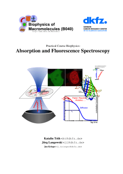 Practical Course: Absorption and Fluorescence Spectroscopy