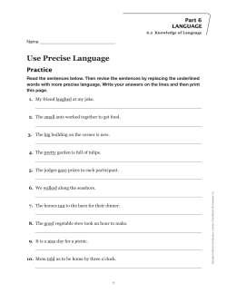 Use Precise Language