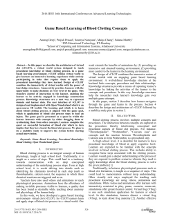 Game Based Learning of Blood Clotting Concepts