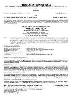 proclamation of sale public auction