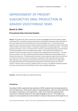 Improvement of Present Subjunctive Oral Production in Graded