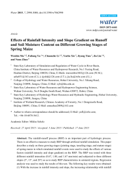 Effects of Rainfall Intensity and Slope Gradient on Runoff and Soil