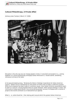 Cultural Philanthropy, A Private Affair - i